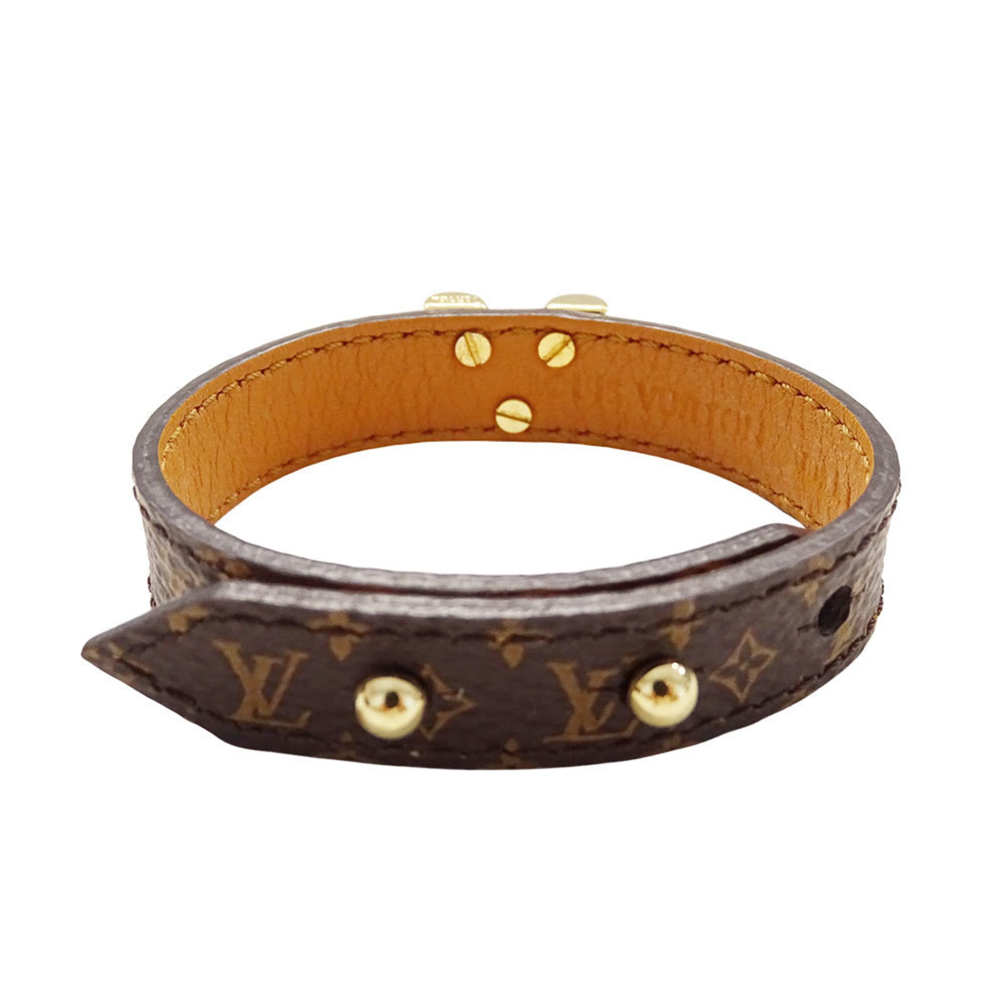 Louis Vuitton Essential V Bracelet, Women's, Monogram Canvas, Brown, M6042G, Size 15, Slim, Logo
