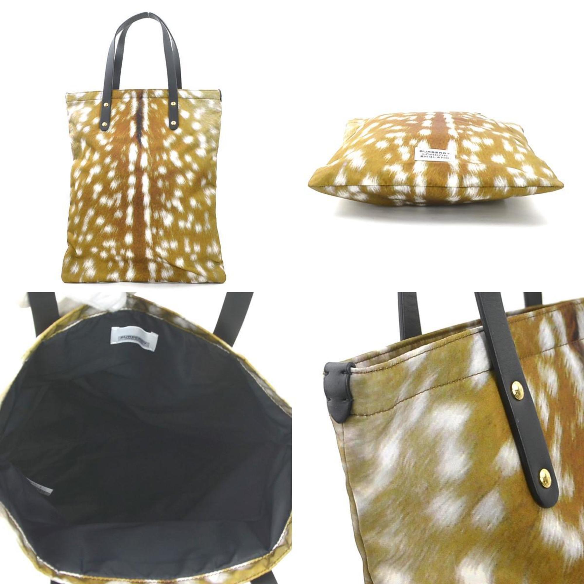 Burberry handbag nylon leather brown x black men's women's h30889g