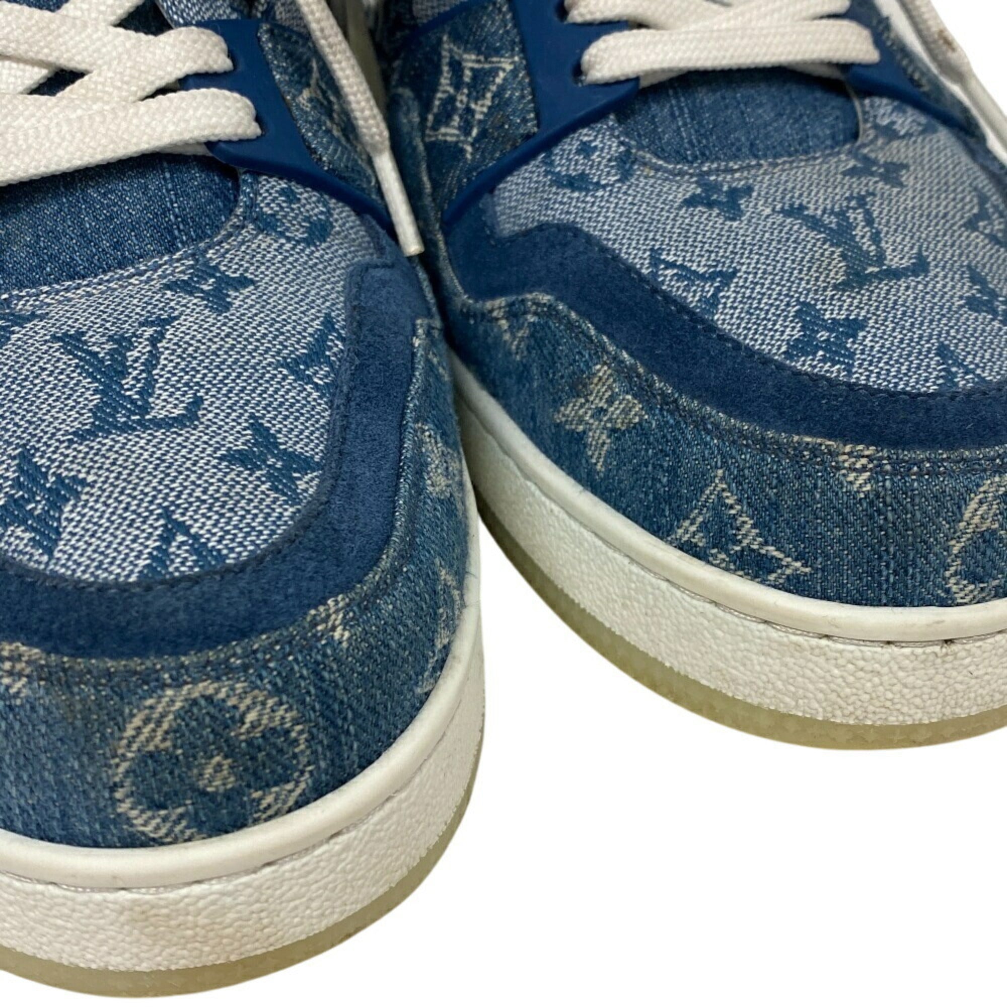 LOUIS VUITTON FD0270 Monogram Denim Sneakers Blue Men's