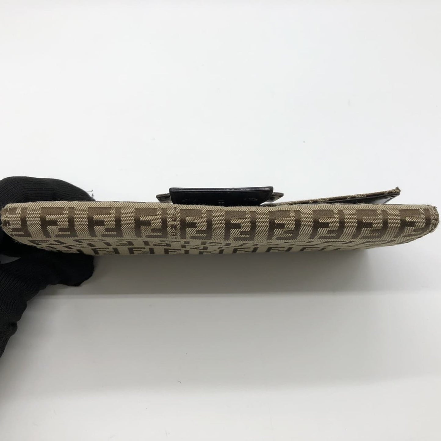 FENDI Zucchino Long Wallet Canvas Beige Brown Women's Men's