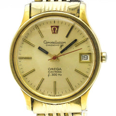 OMEGA Constellation Electronic f300Hz Gold Plated Quartz Watch 198.0003 — Good