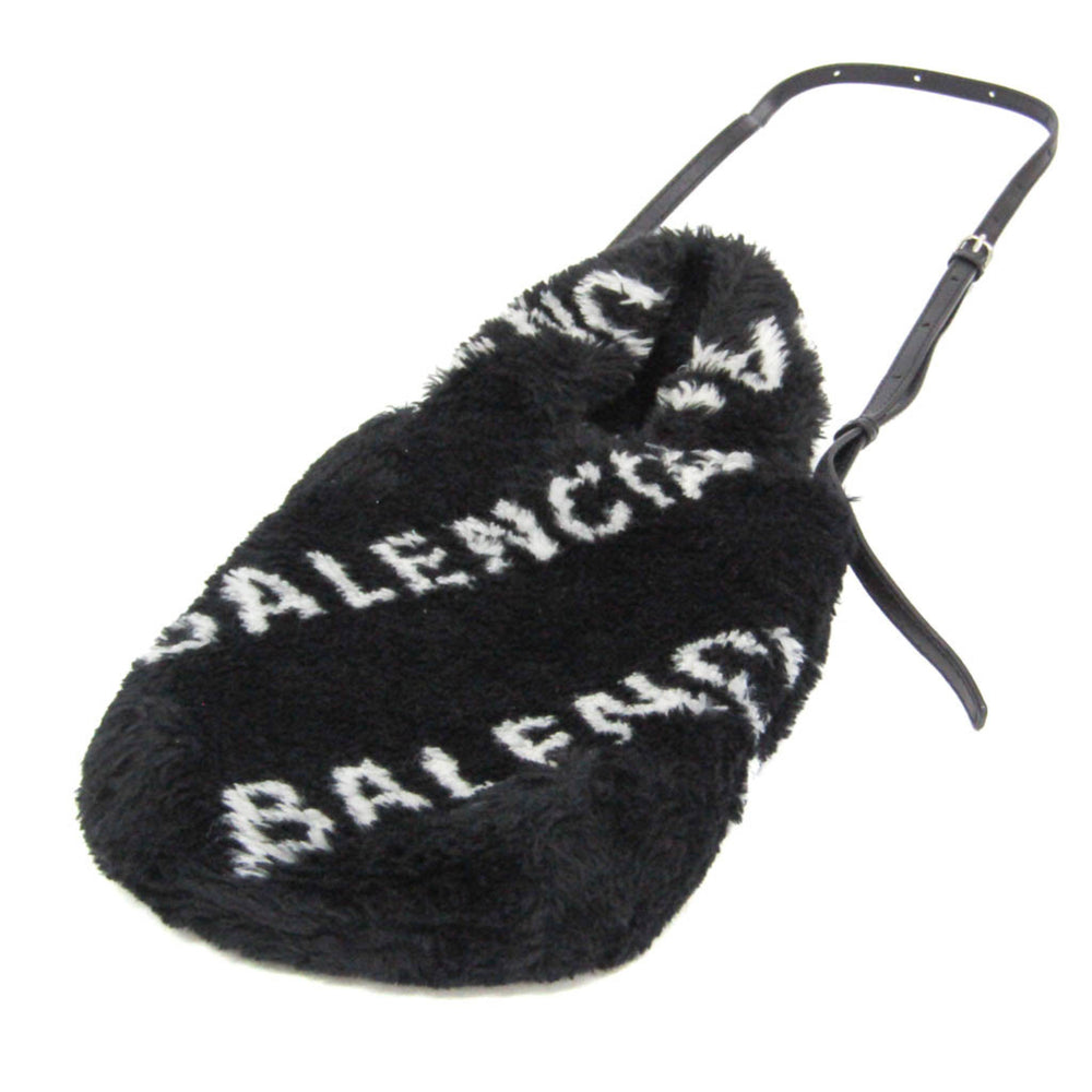 Balenciaga Everyday Phone Holder 596564 Women's Leather,Faux Fur Handbag,Shoulder Bag Black,White — Like New