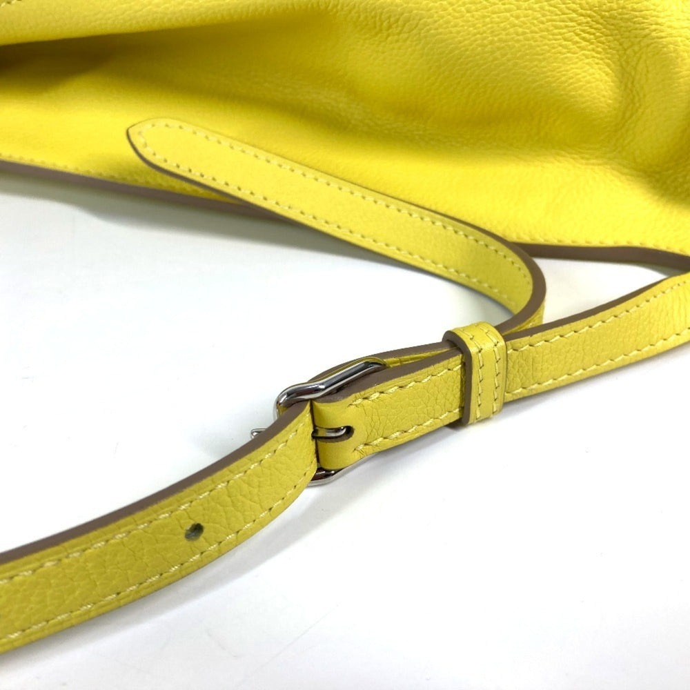 HERMES Sacado GR24 Backpack Bag Rucksack Leather Men's Women's Yellow Like New — Like New
