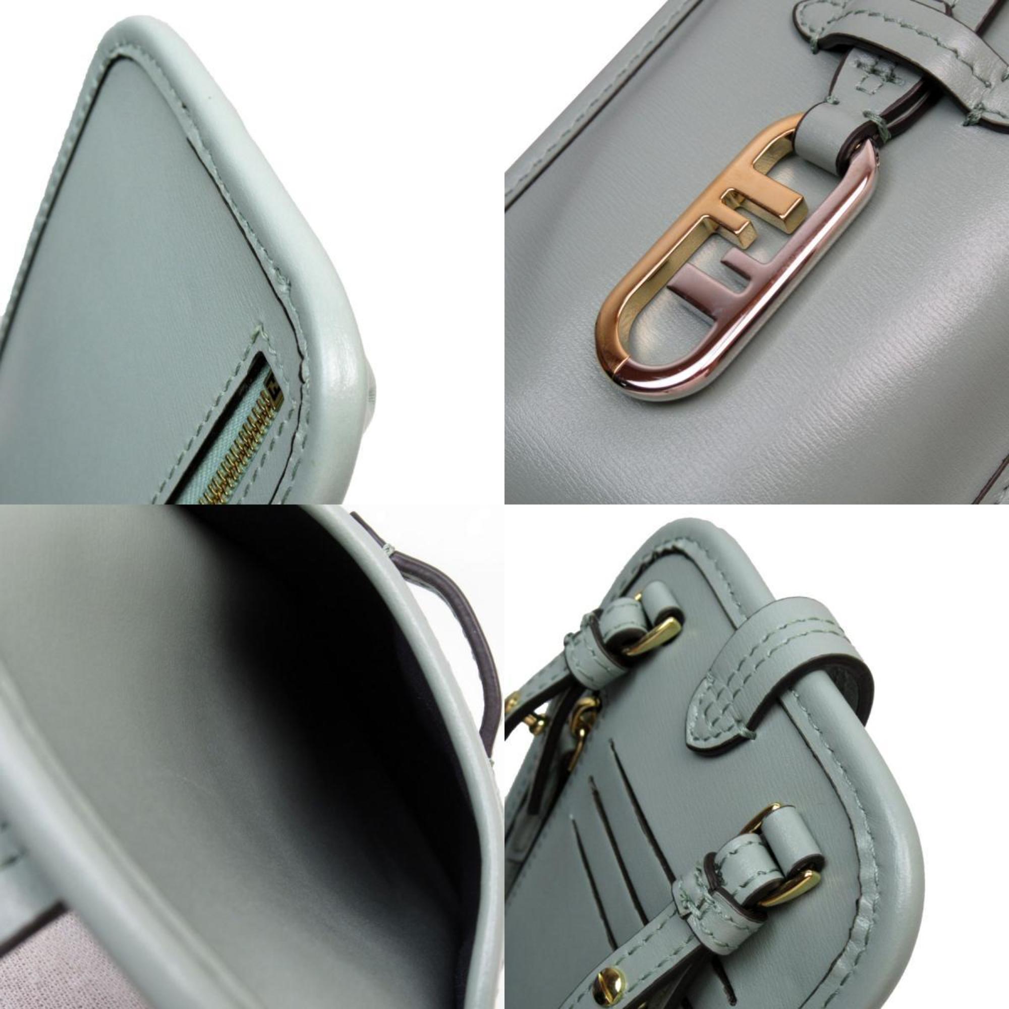 FENDI Smartphone Case, Holder, Phone Leather, Pale Green, Women's, 7AS131 AHM0 t19577a