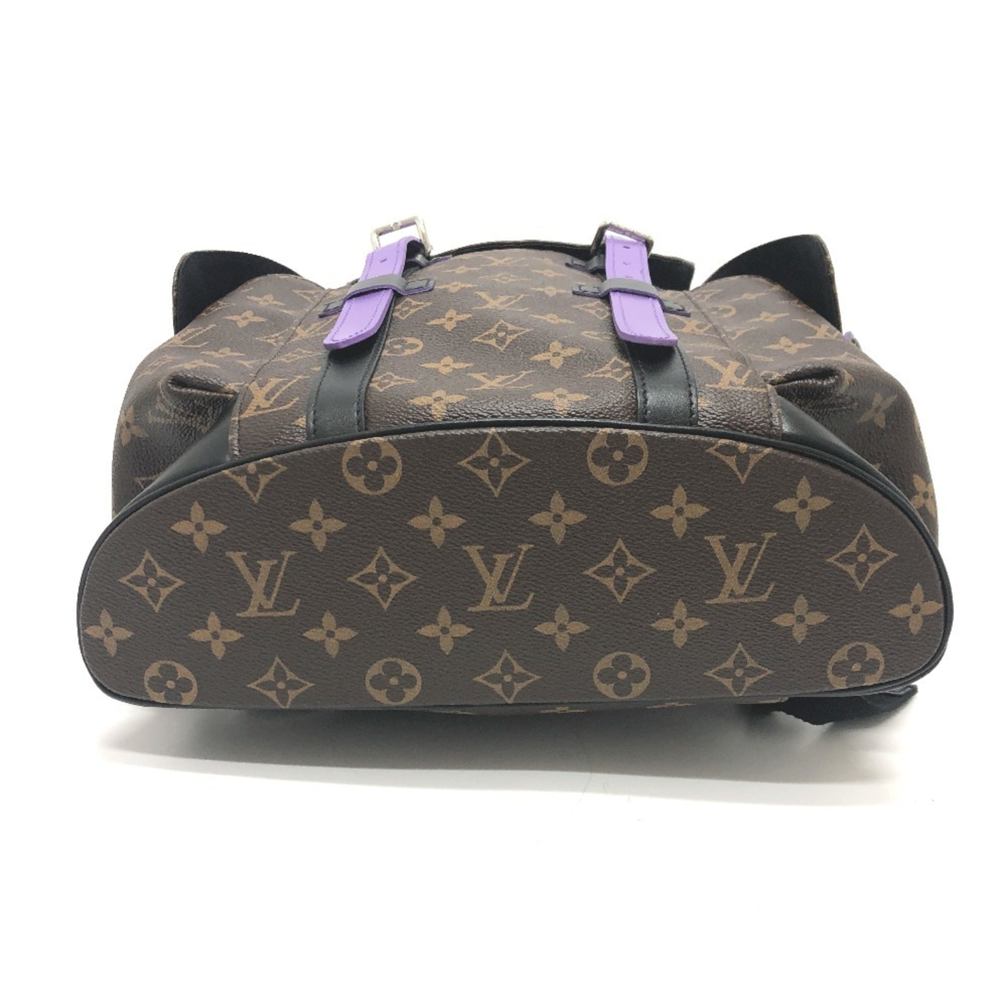 LOUIS VUITTON M46247 Monogram Macassar Christopher PM Backpack Bag Rucksack Canvas Men's Violet Purple E-240821-1 — Like New