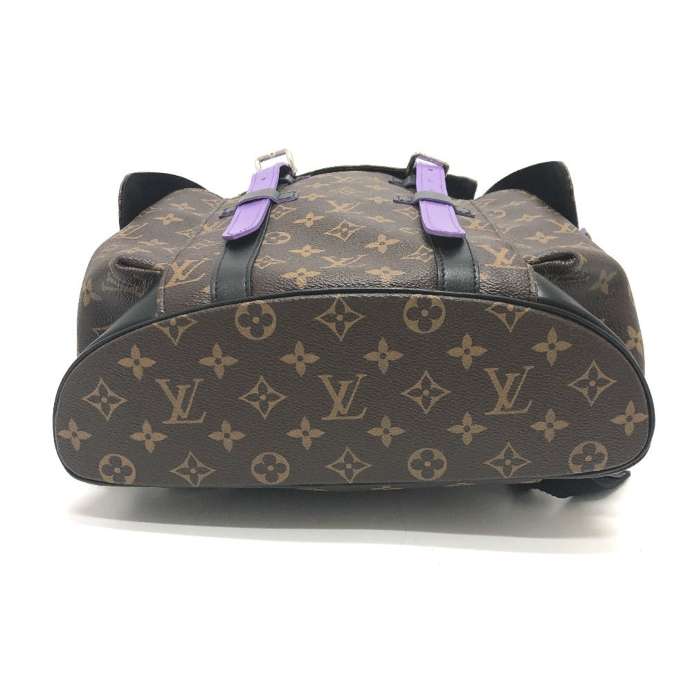 LOUIS VUITTON M46247 Monogram Macassar Christopher PM Backpack Bag Rucksack Canvas Men's Violet Purple E-240821-1 — Like New