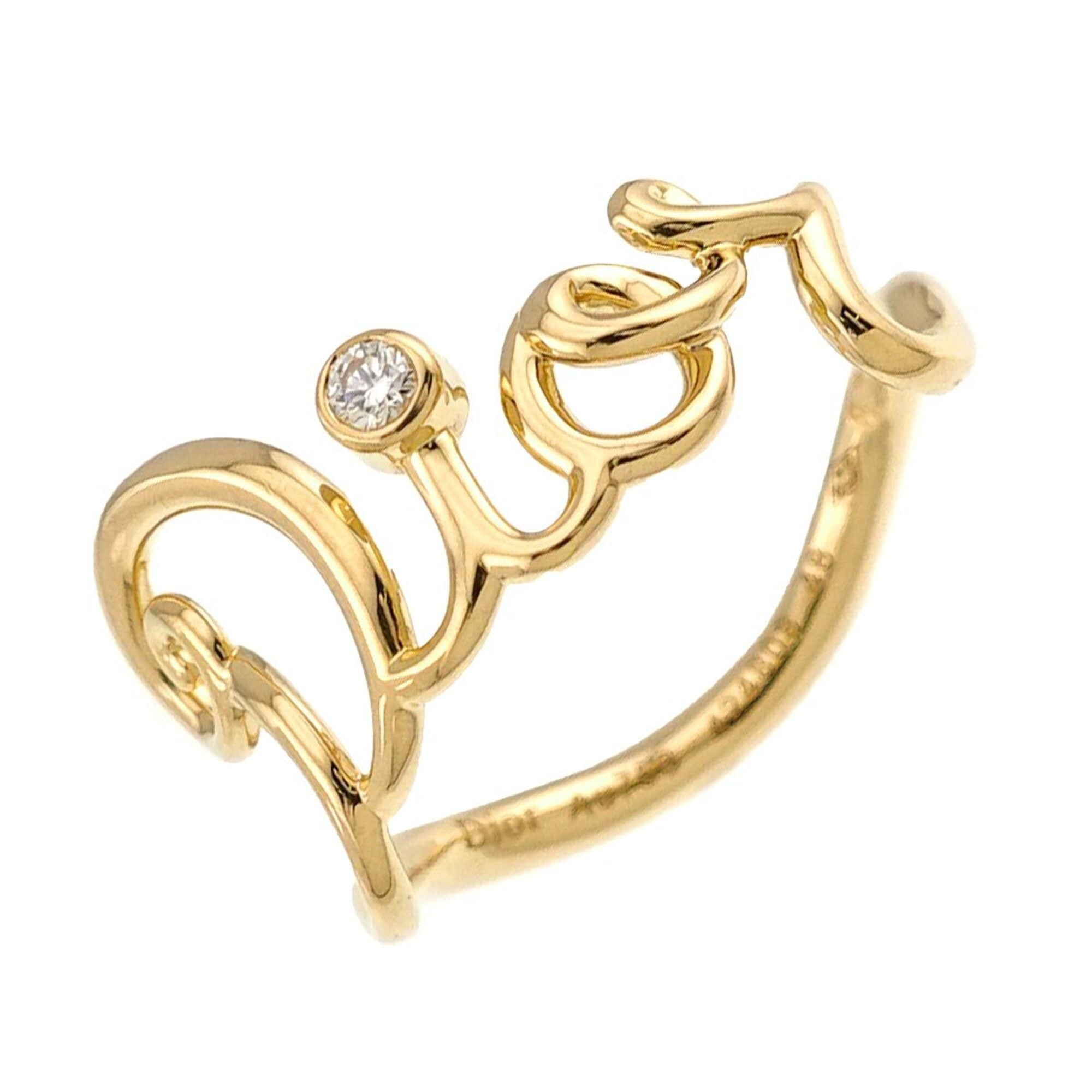 Christian Dior Amour #48 Diamond Ring, 18K Yellow Gold 750 — Like New