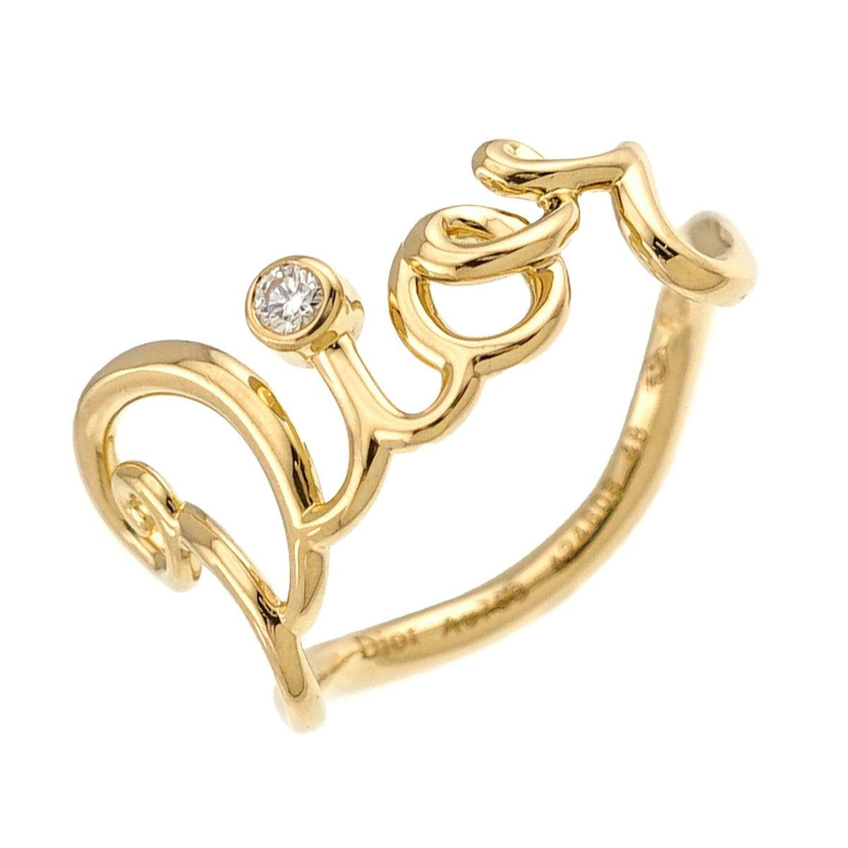 Christian Dior Amour #48 Diamond Ring, 18K Yellow Gold 750 — Like New
