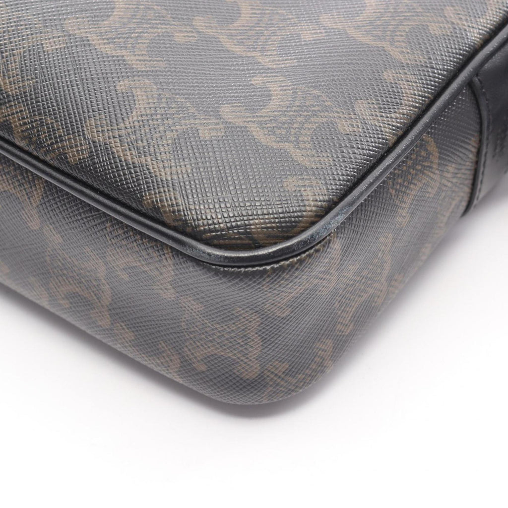 Celine Triomphe Medium Messenger Bag, Shoulder Coated Canvas and Leather, Men's Women's, Brown Black, 197202DND.38OS