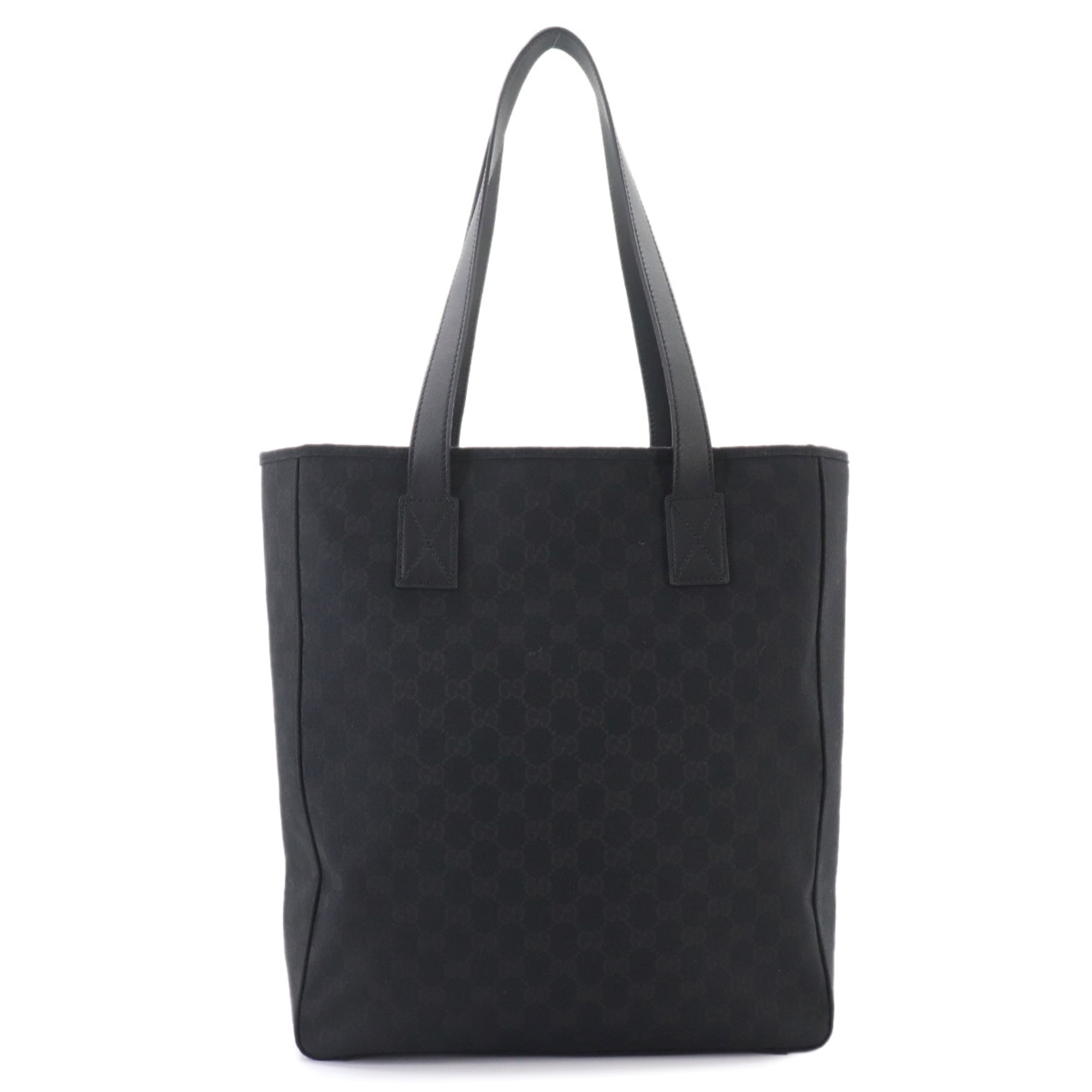 Gucci GG Canvas Medium Tote Handbag, Leather, Black, 834796, Silver Hardware Bag — New - Store Return