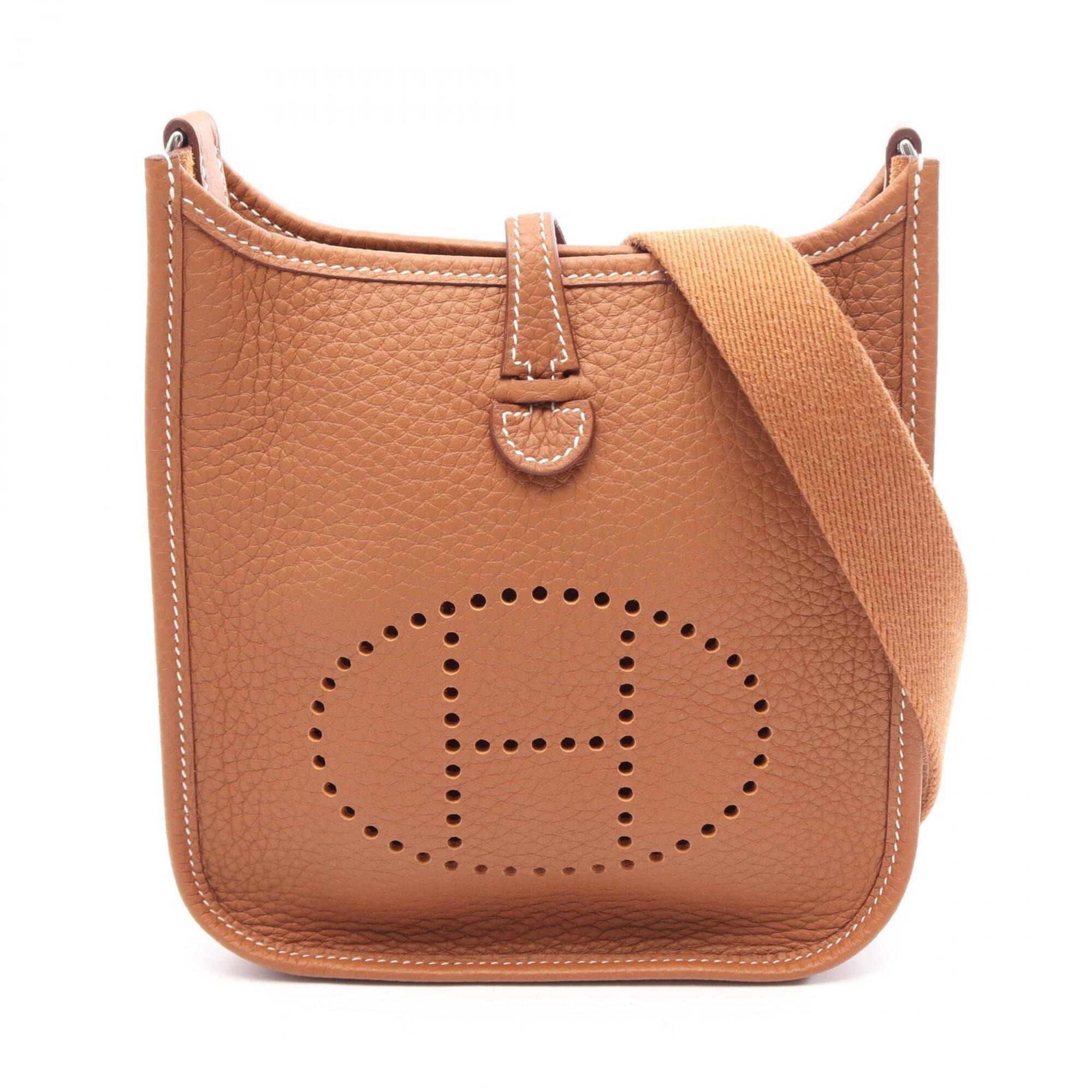 Hermes Evelyne Amazon TPM Gold Shoulder Bag/Handbag, Taurillon Clemence Leather, Women's, Brown Tones — New - Store Return
