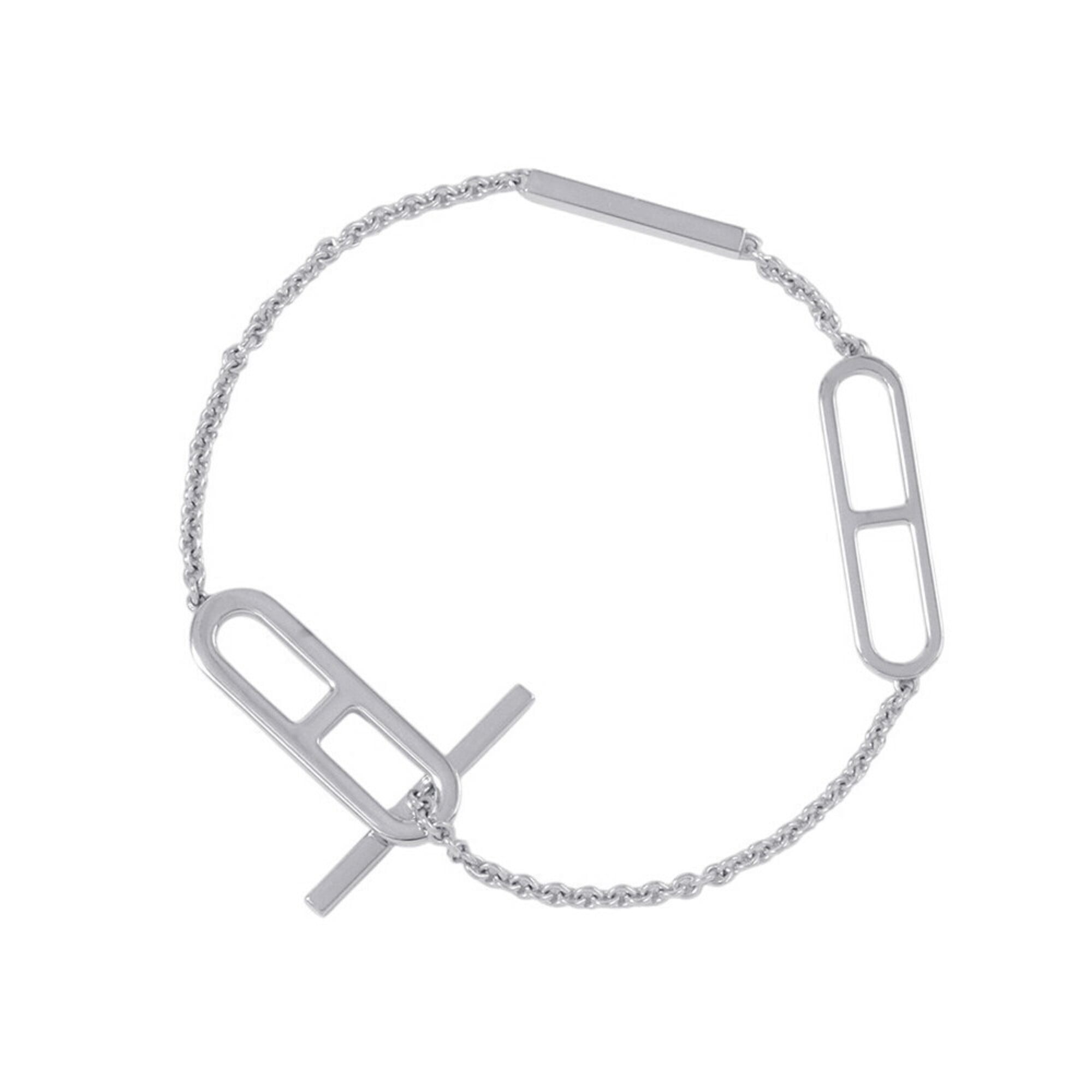 Hermes Bracelet Everchaine d'Ancre Diamond 54P Total 0.37ct 18KWG White Gold Size ST HERMES Chaine — Like New