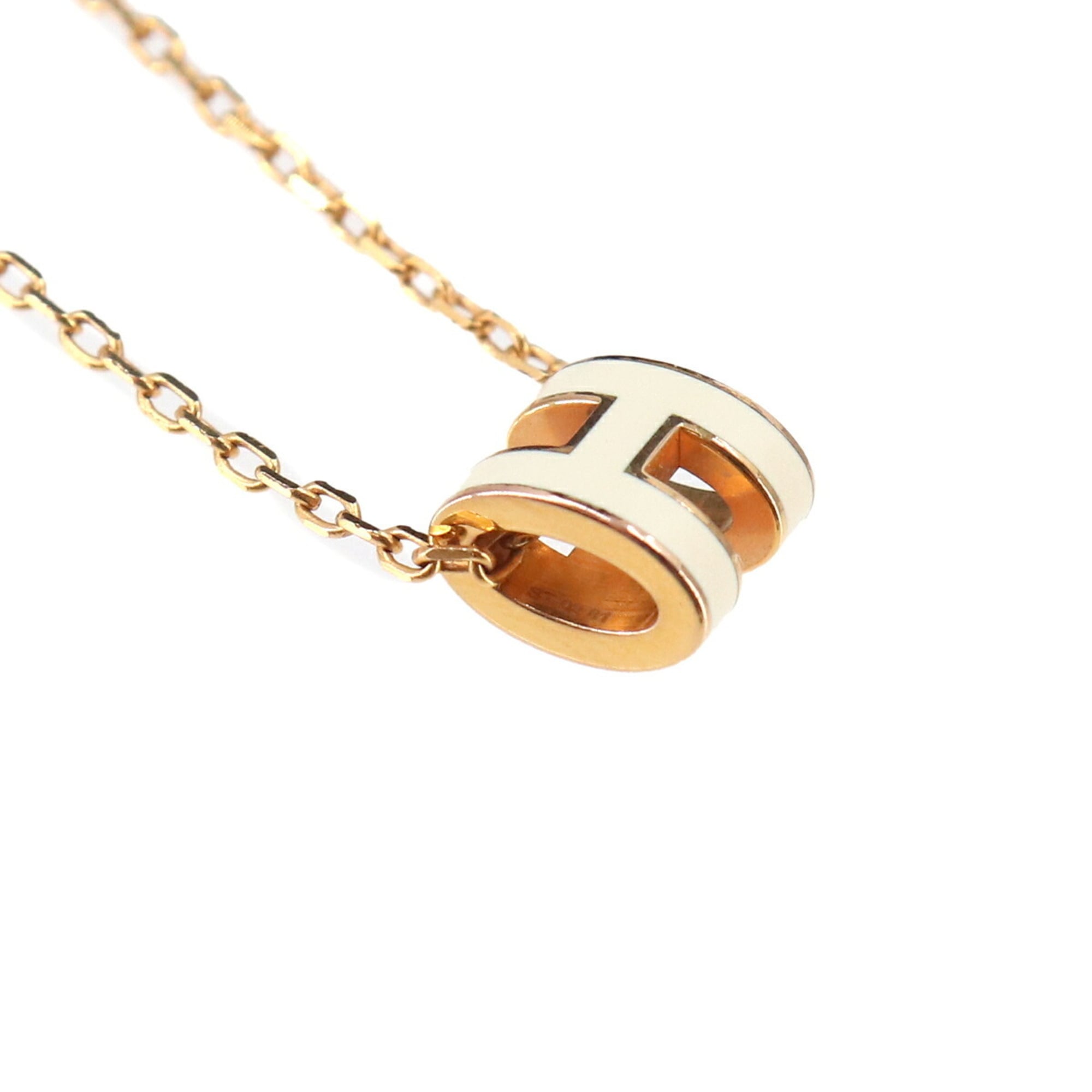 Hermes Mini Pop H Necklace, White Gold — New - Store Return