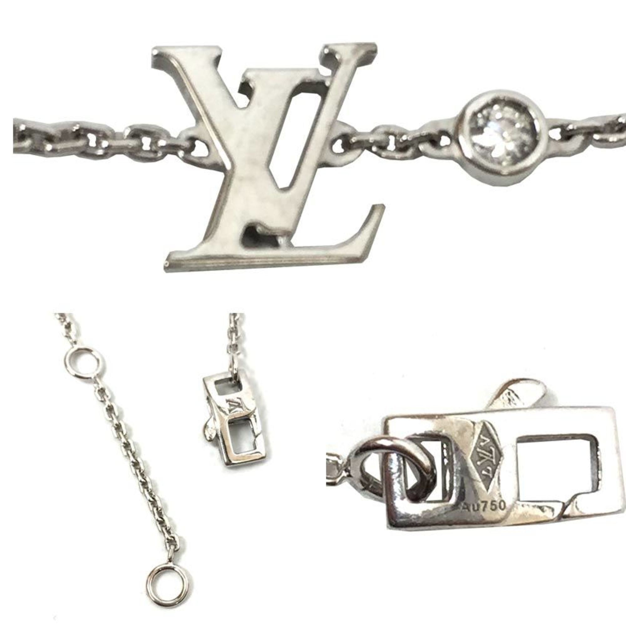 Louis Vuitton Pendant Idylle Blossom Necklace with Diamonds, Q93653, AU750 White Gold, Women's, Fine — Like New