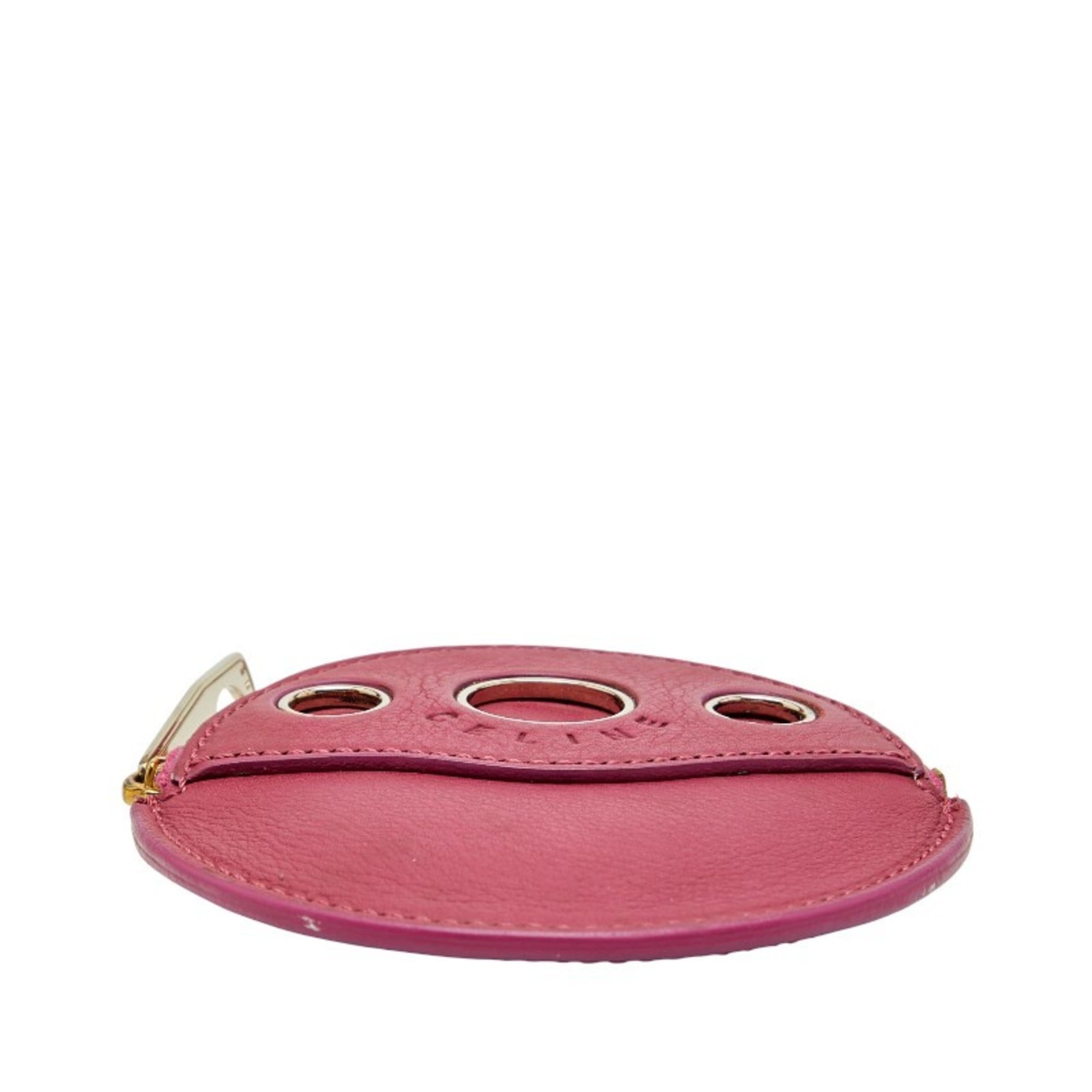 Celine wallet/coin case, pink leather, women's, CELINE