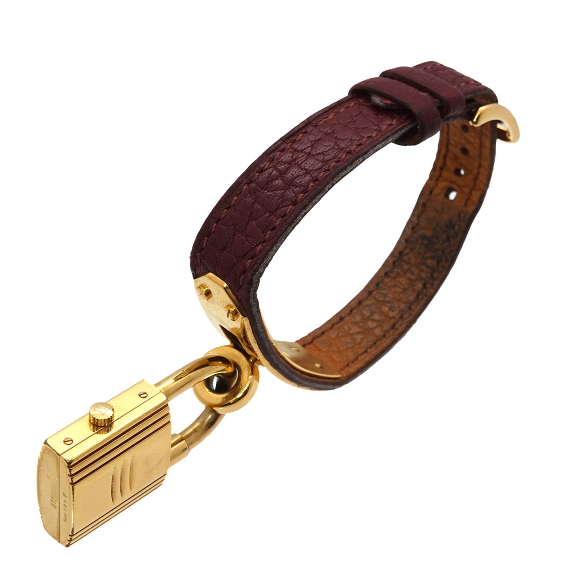 Hermes Kelly Watch, Women's Bordeaux, Quartz with Padlock — Very Good