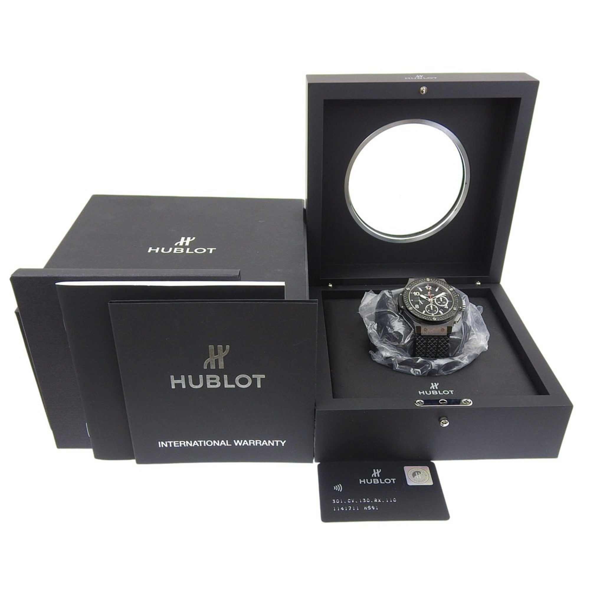 Hublot Big Man Black Magic Watch, Diamond Bezel, 301.CV.130.RX.110, Ceramic x Titanium Rubber, Black, Automatic Chronograph, Dial, Men's Watch — Very Good
