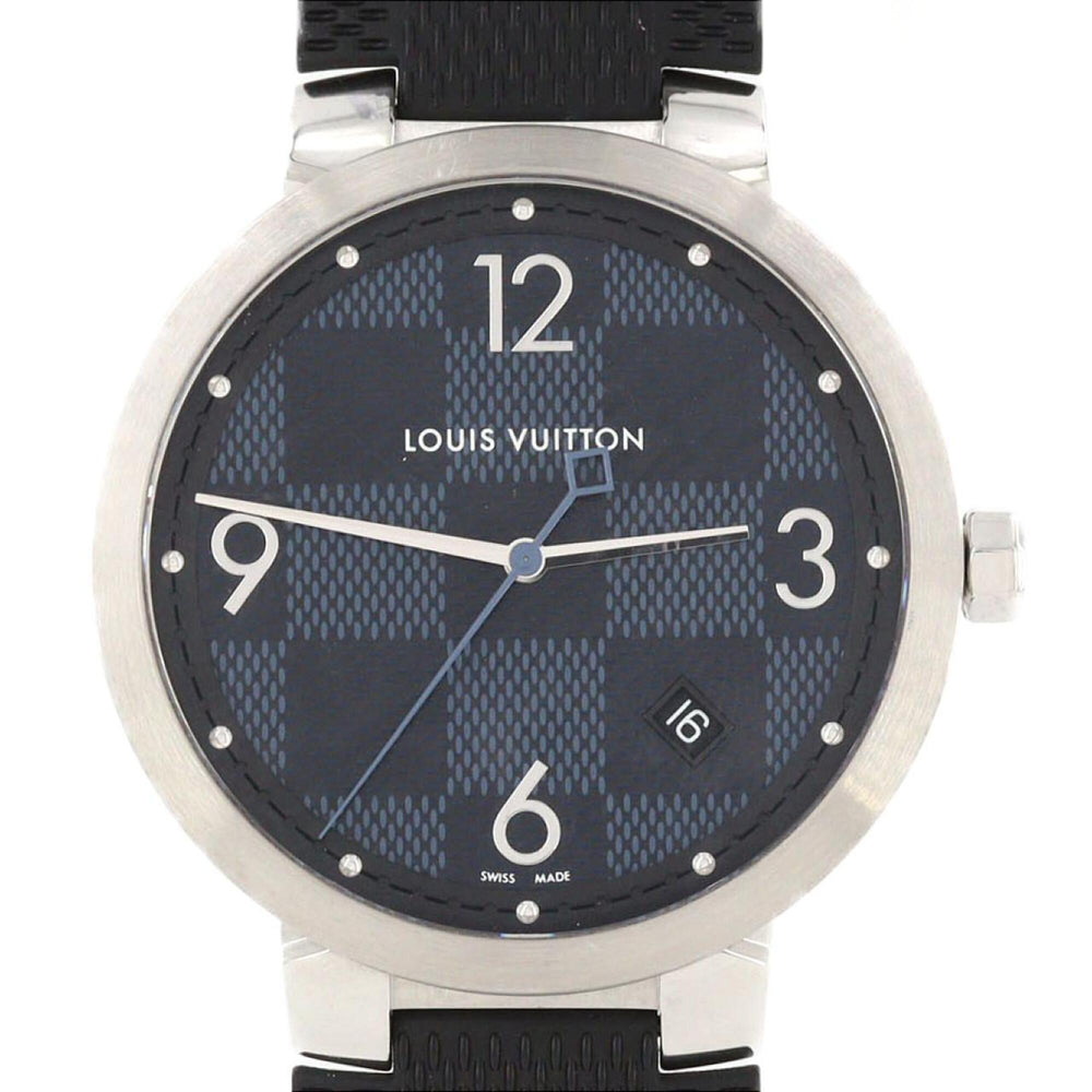 Louis Vuitton Tambour Slim Damier QA026 SS Quartz Watch — Good