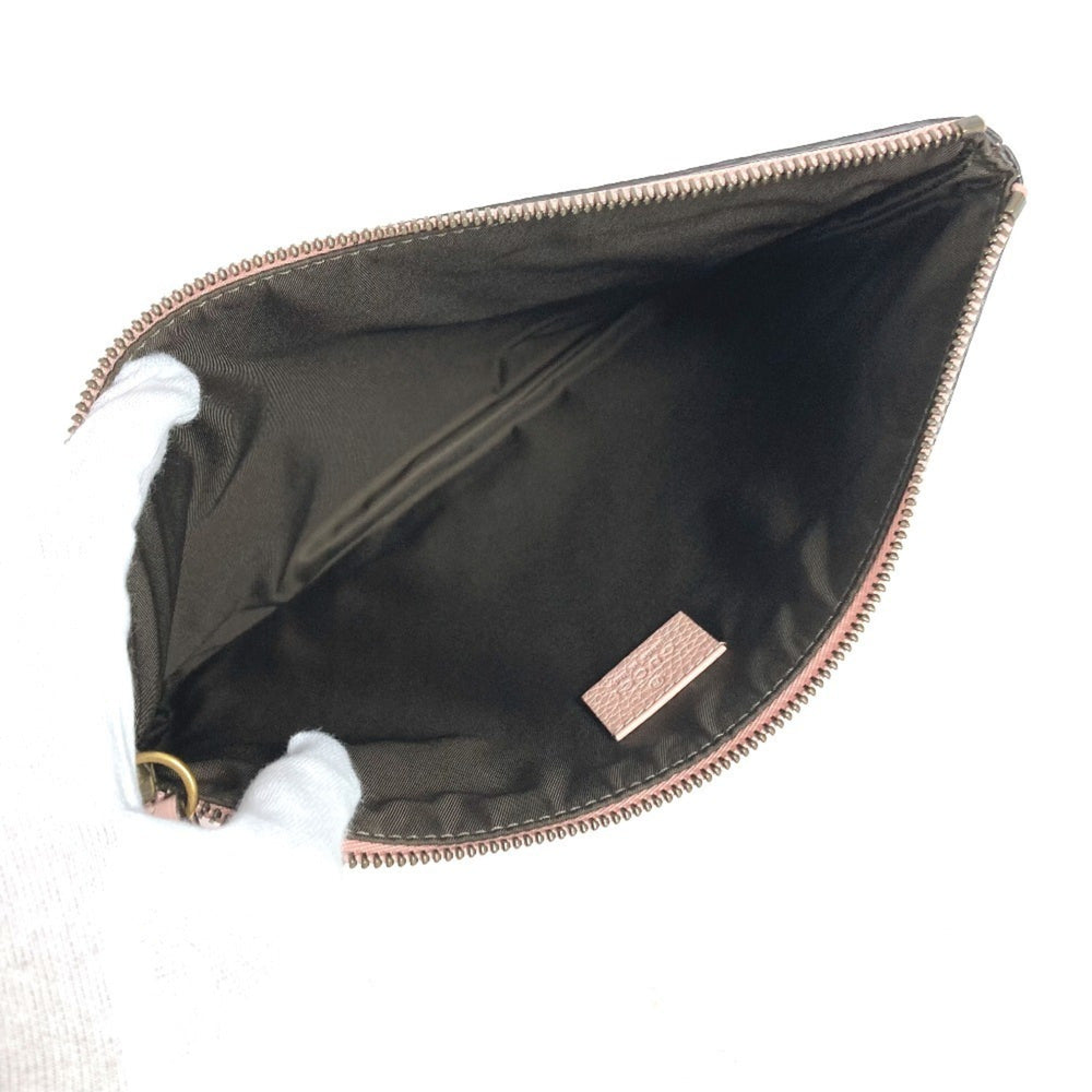 GUCCI 460187 Logo BEE Animalier Bee Bag Second Handbag Pouch Clutch Leather Men's Women's Pink Like New — Like New