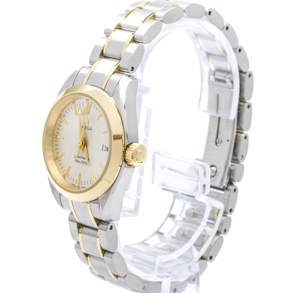 OMEGA Seamaster Aqua Terra 18K Gold Steel Ladies Watch 2377.30 Polished — Very Good