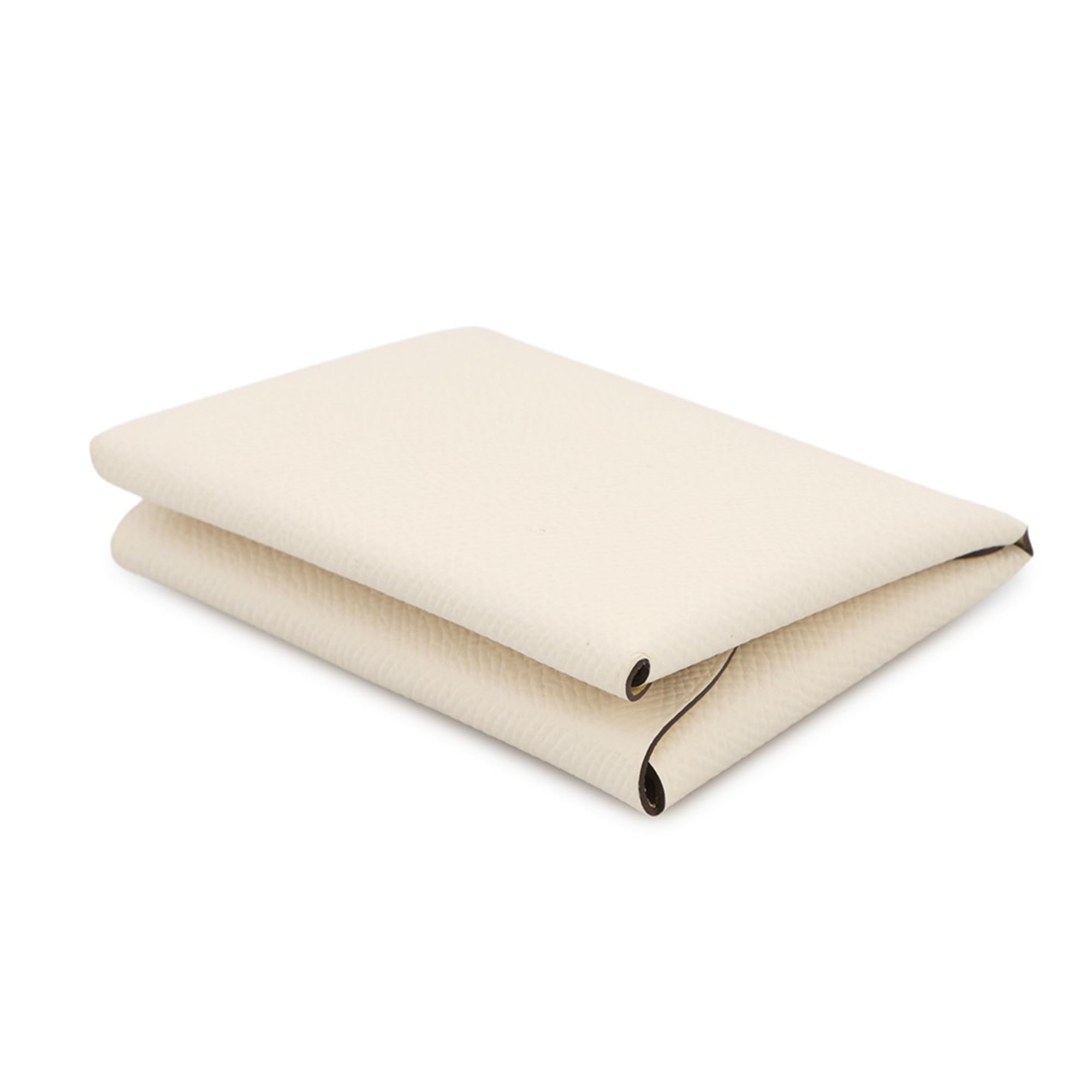 Hermès Calvi Duo Verso Coin Case, Nata/Jaune Poussin, Epson U Stamp