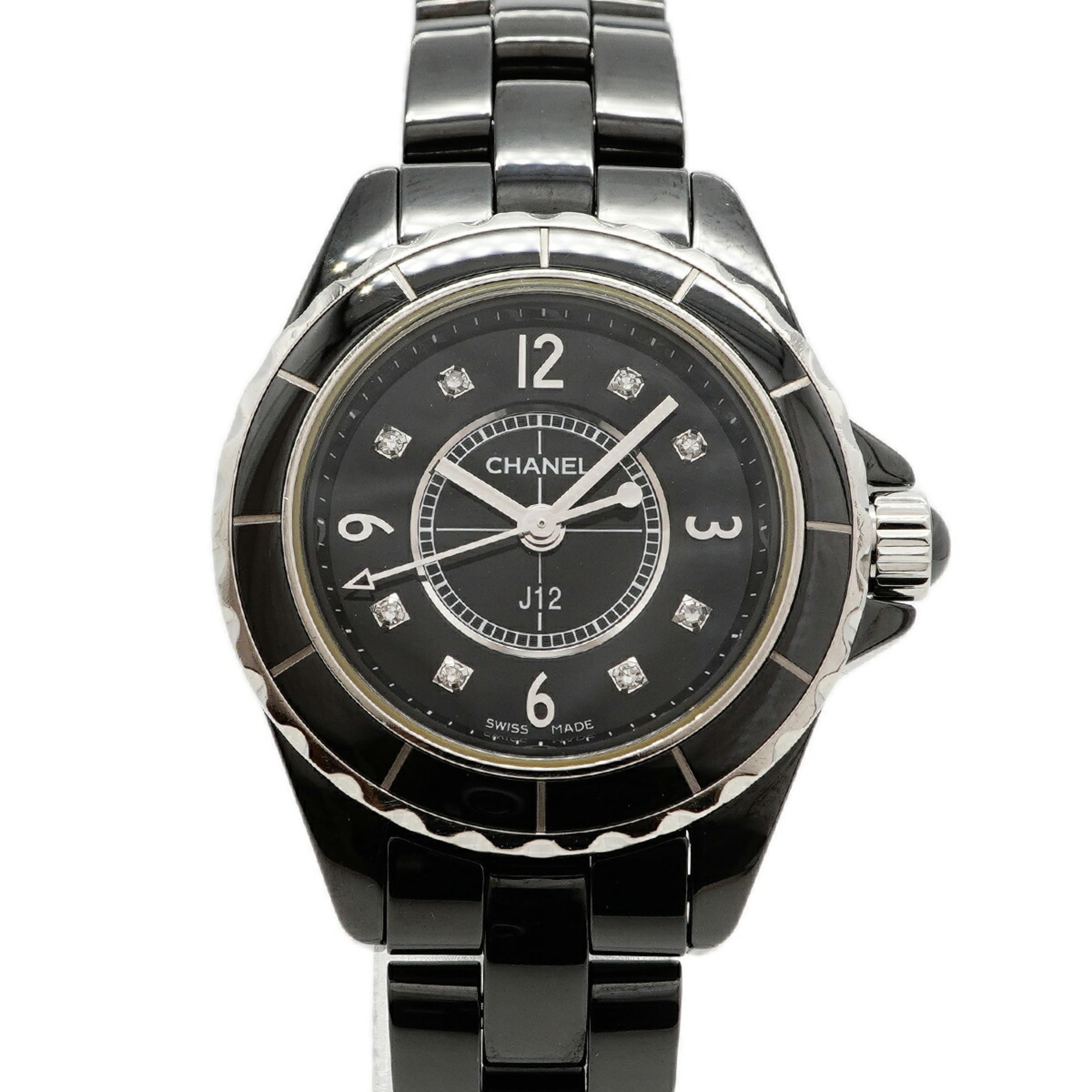 Chanel J12 Diamond H2569 Black Dial Women's Watch — Good