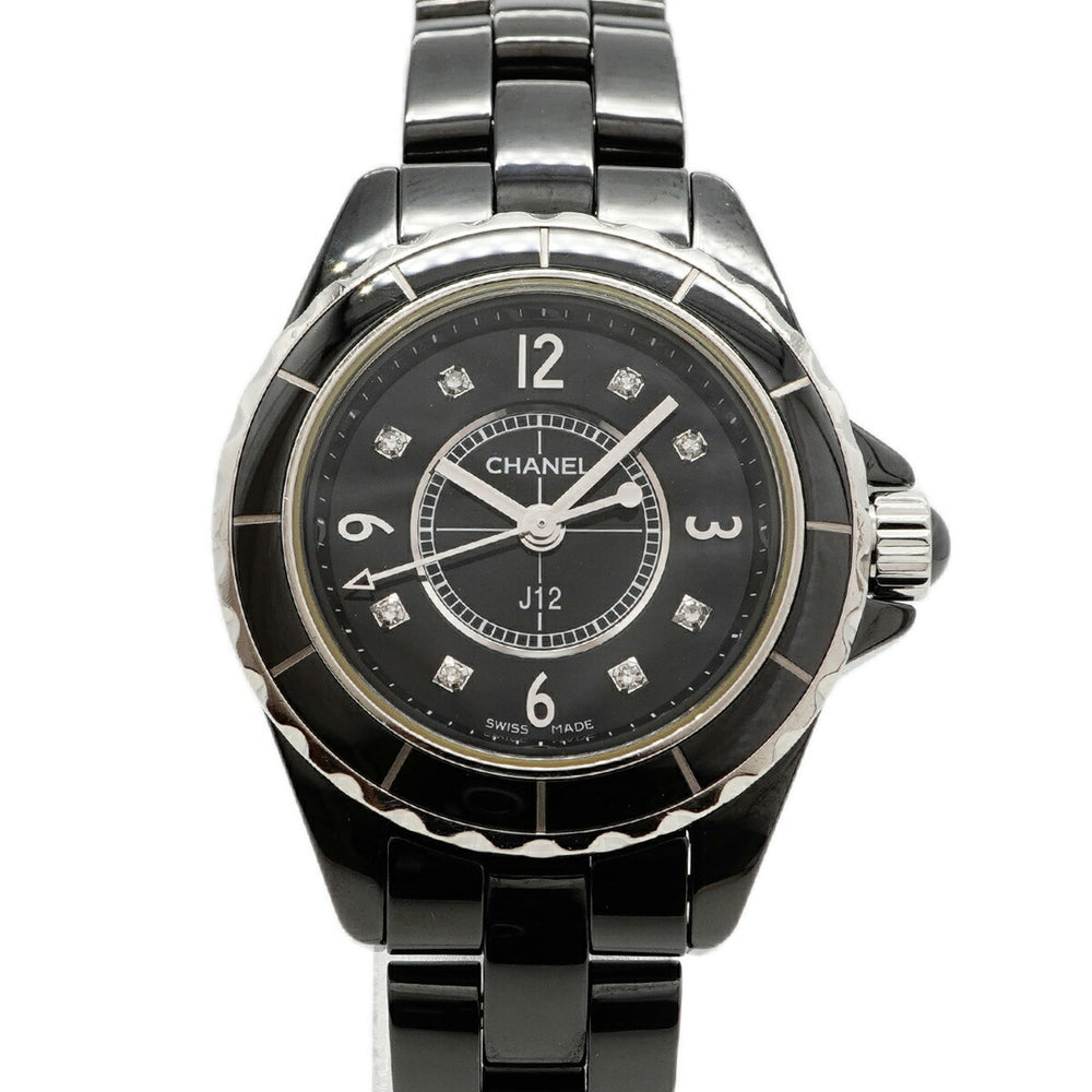 Chanel J12 Diamond H2569 Black Dial Women's Watch — Good