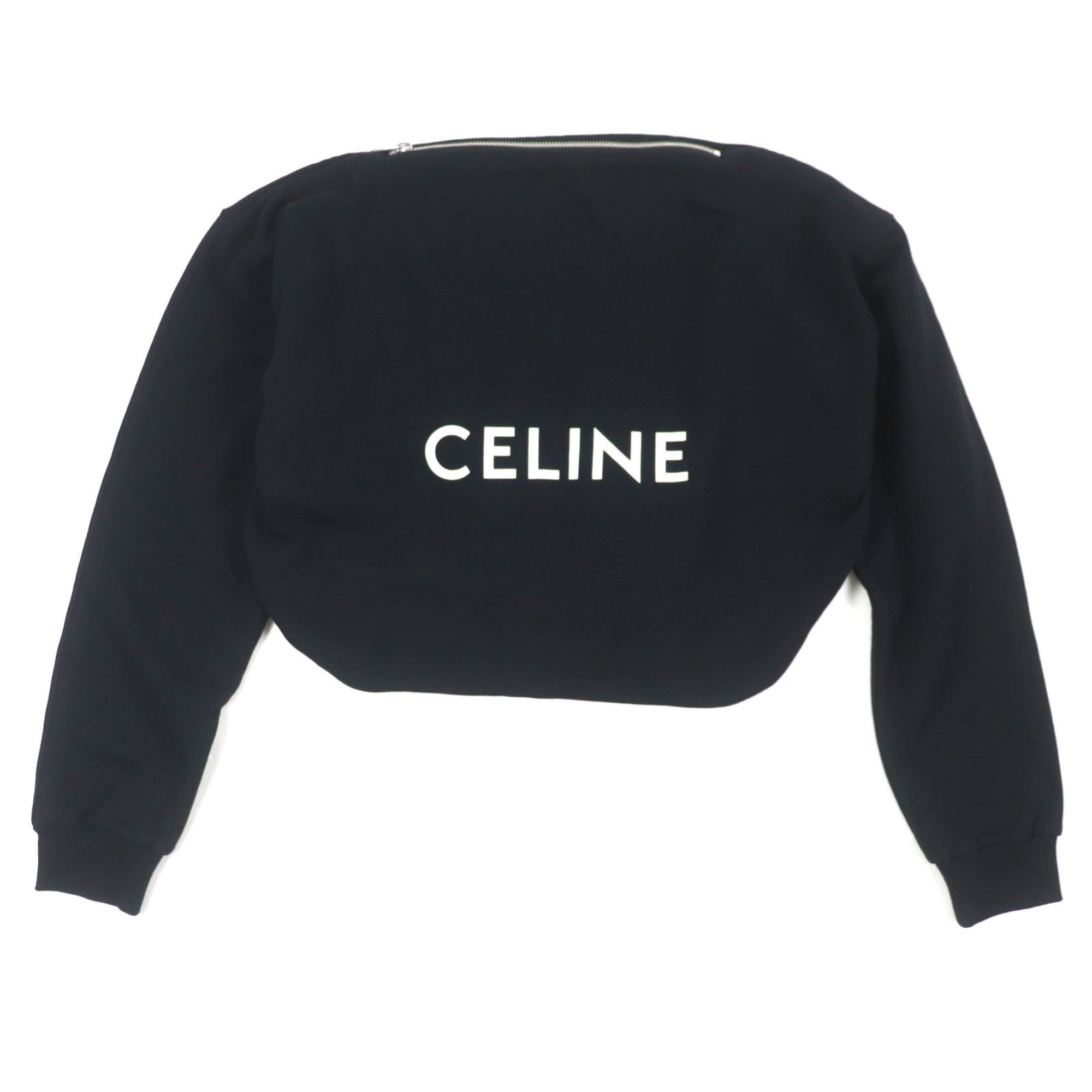 CELINE 11020 2EKO MEDIUM SWEAT BAG, Medium Sweat Bag with Logo Print, Crossbody/Shoulder Bag, Black, Includes Dust Made in Italy, Authentic, Men's — Like New