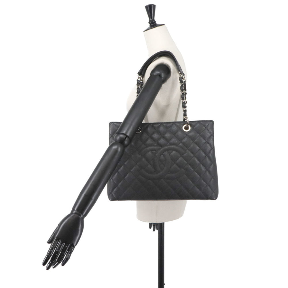 Chanel Matelasse Grand Chain Tote Handbag GST Caviar Leather Black A50995 — Like New