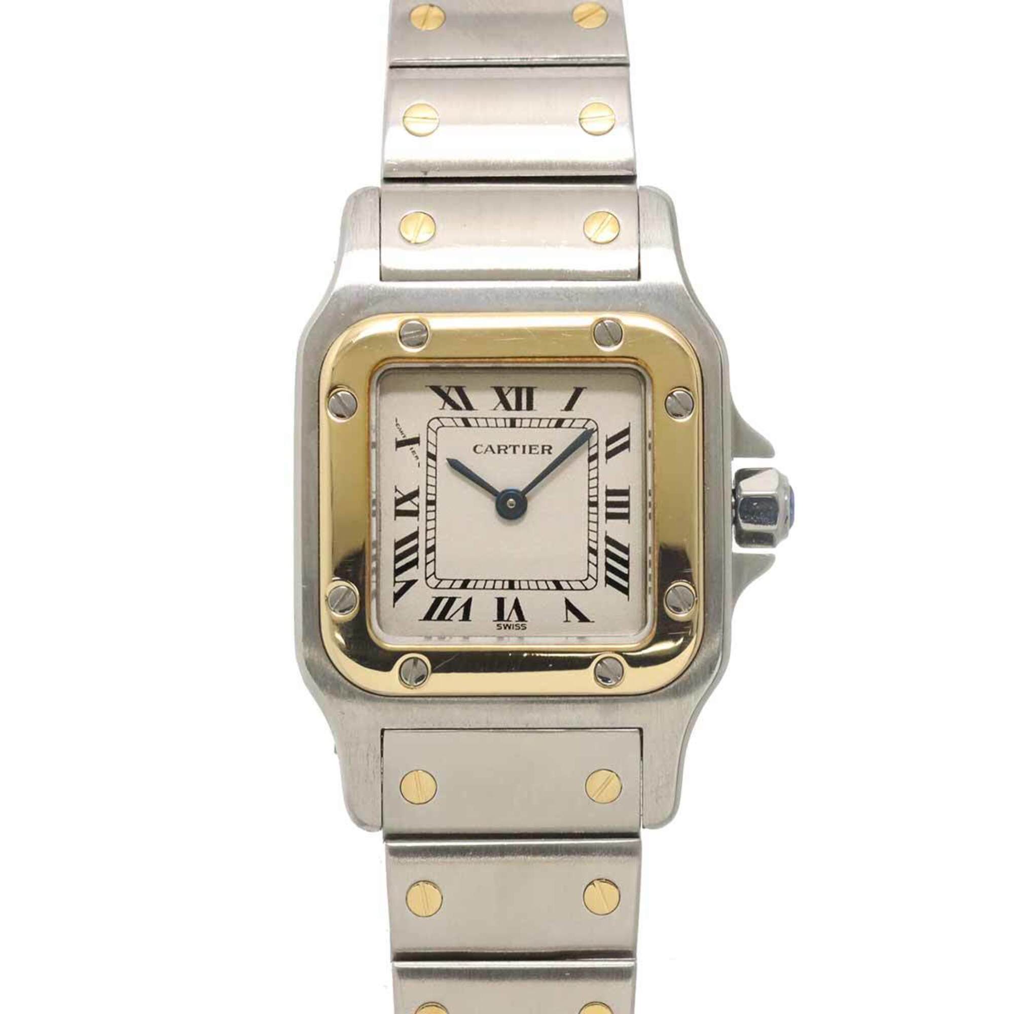 Cartier Santos Galbee SM W20012C4 Two-Tone Ladies' Watch, Ivory & 18K Yellow Gold, Quartz Watch — Very Good