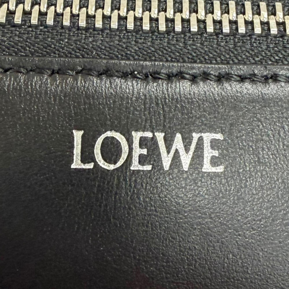 LOEWE C510WBPX01 PUZZLE FOLD Shiny Napa Calf Wash Bag Clutch Black Men's — Like New