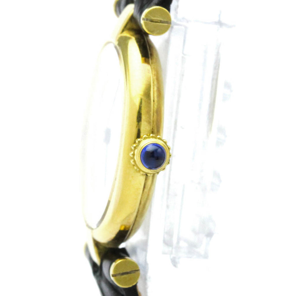 CARTIER Must Vendome Vermeil Gold Plated Quartz Ladies Watch W1006554 — Good
