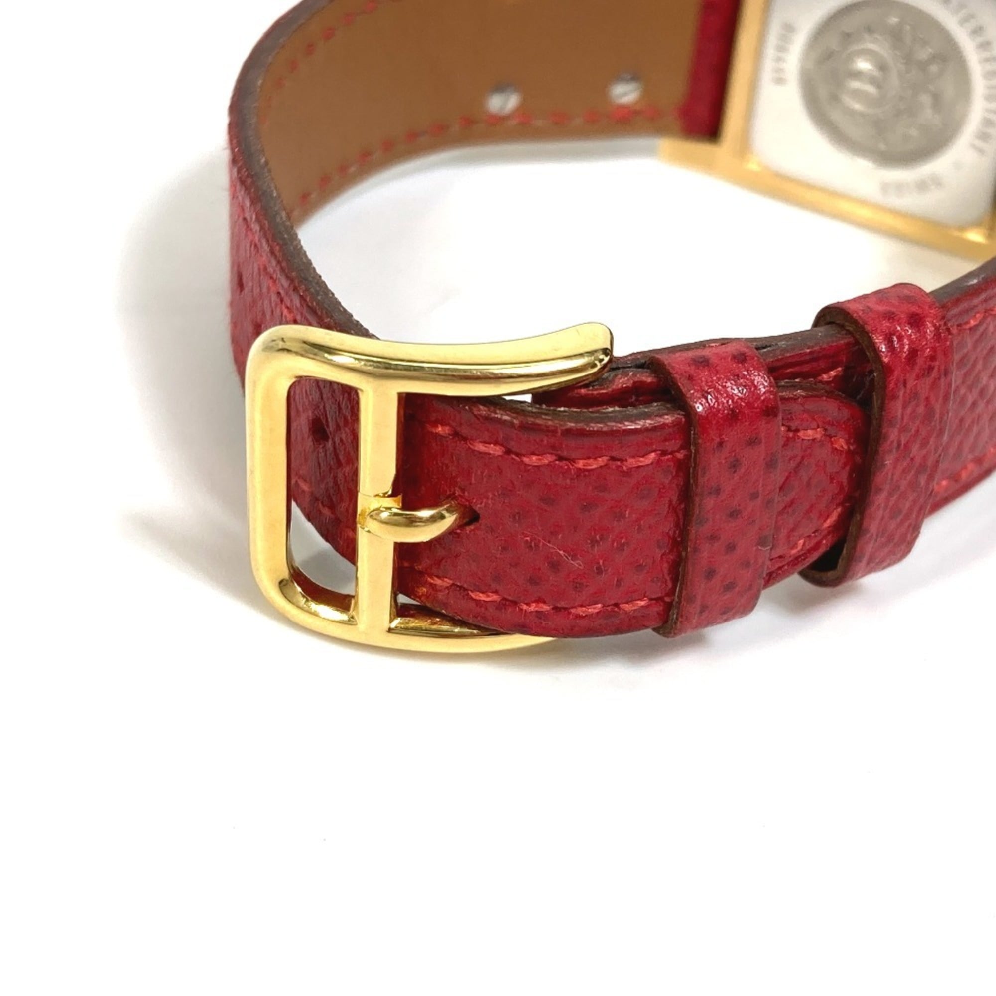 HERMES Medor Quartz Watch GP Leather Ladies Gold S-220909-9 — Good