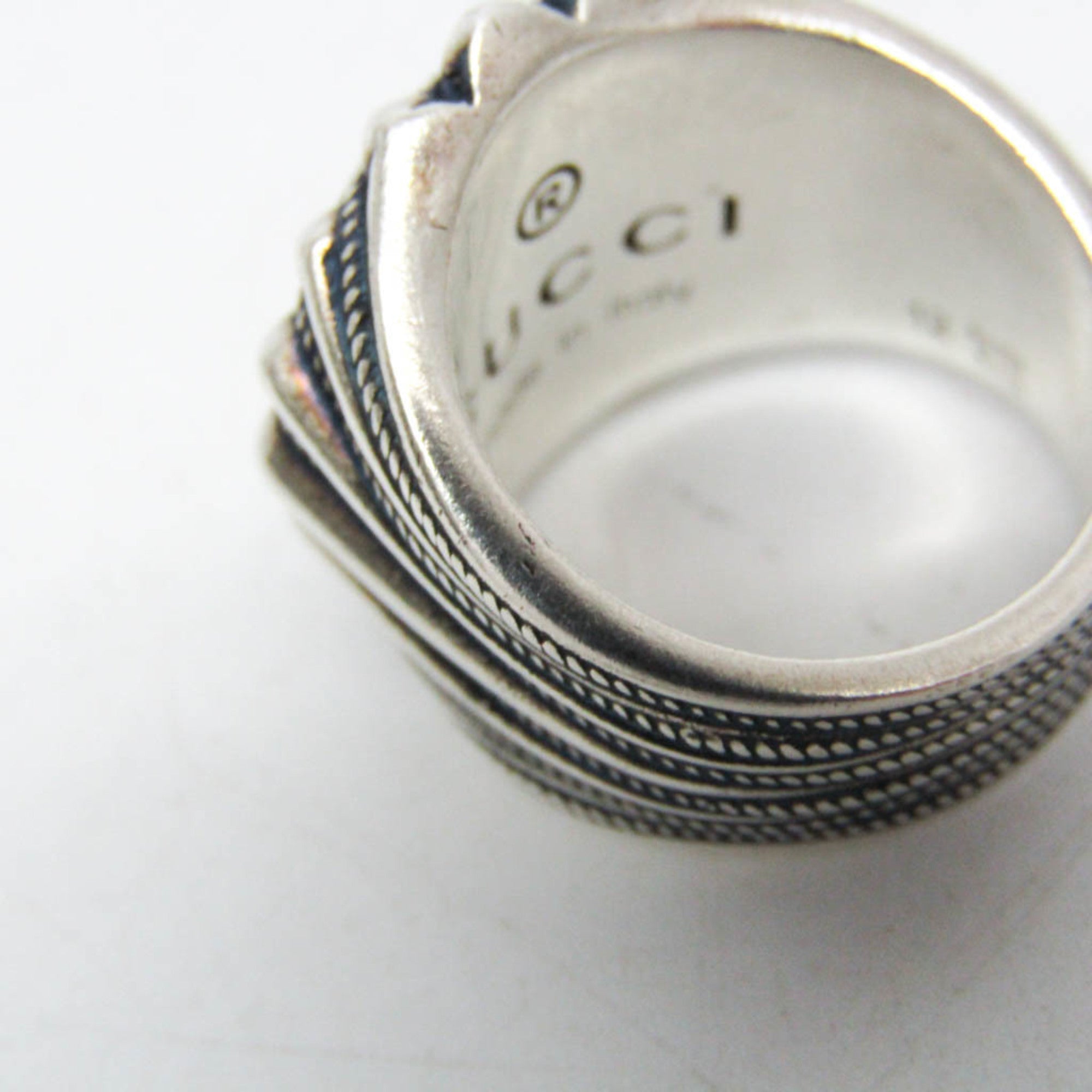 Gucci Interlocking G 728399 Silver Fashion Band Ring Silver — Like New