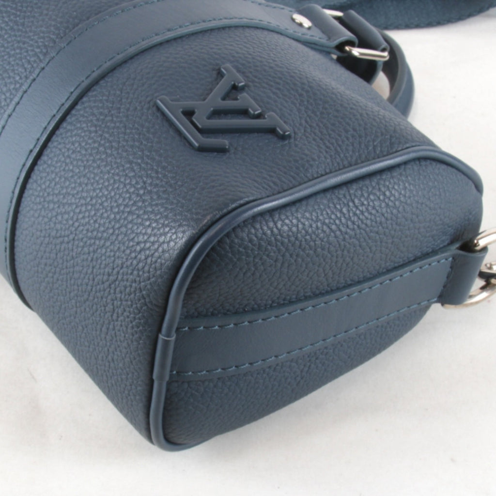 LOUIS VUITTON Aerogram Keepall XS Shoulder Bag with IC Chip, M81003, Leather Handbag, Blue, Women's