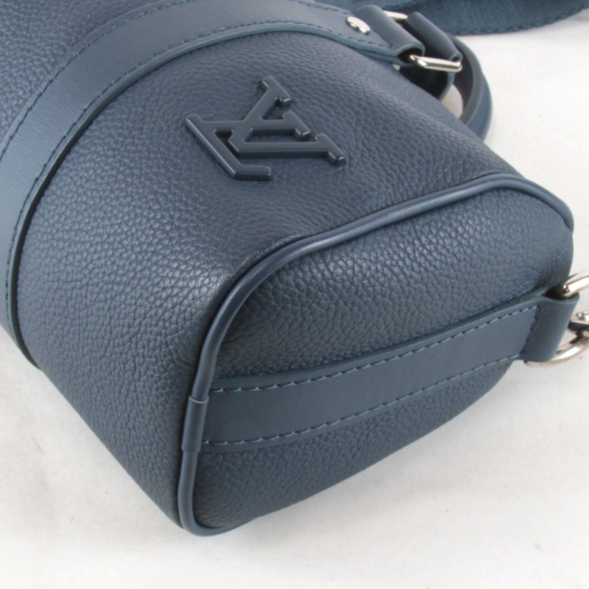 LOUIS VUITTON Aerogram Keepall XS Shoulder Bag with IC Chip, M81003, Leather Handbag, Blue, Women's