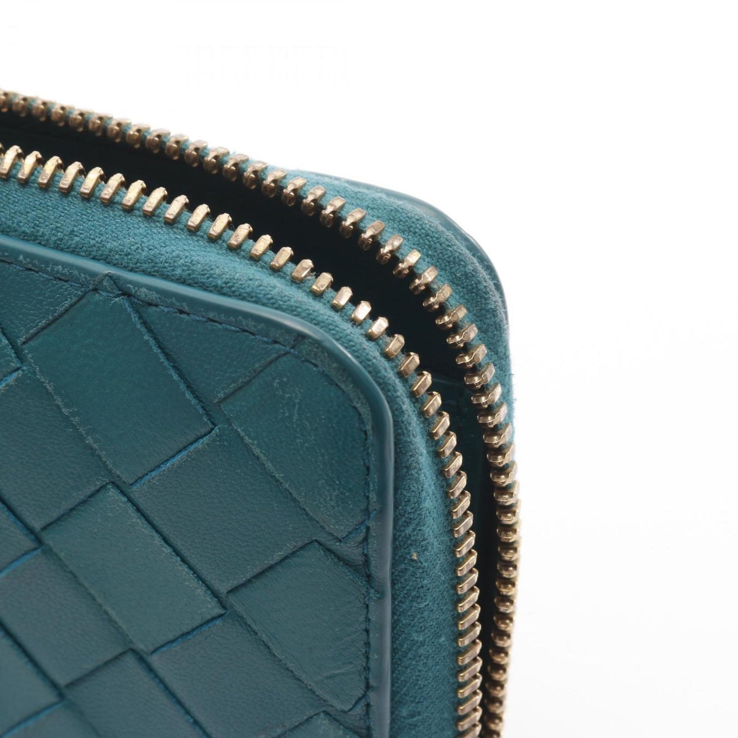 Bottega Veneta Intrecciato Round Long Wallet, Leather, Men's and Women's, Green