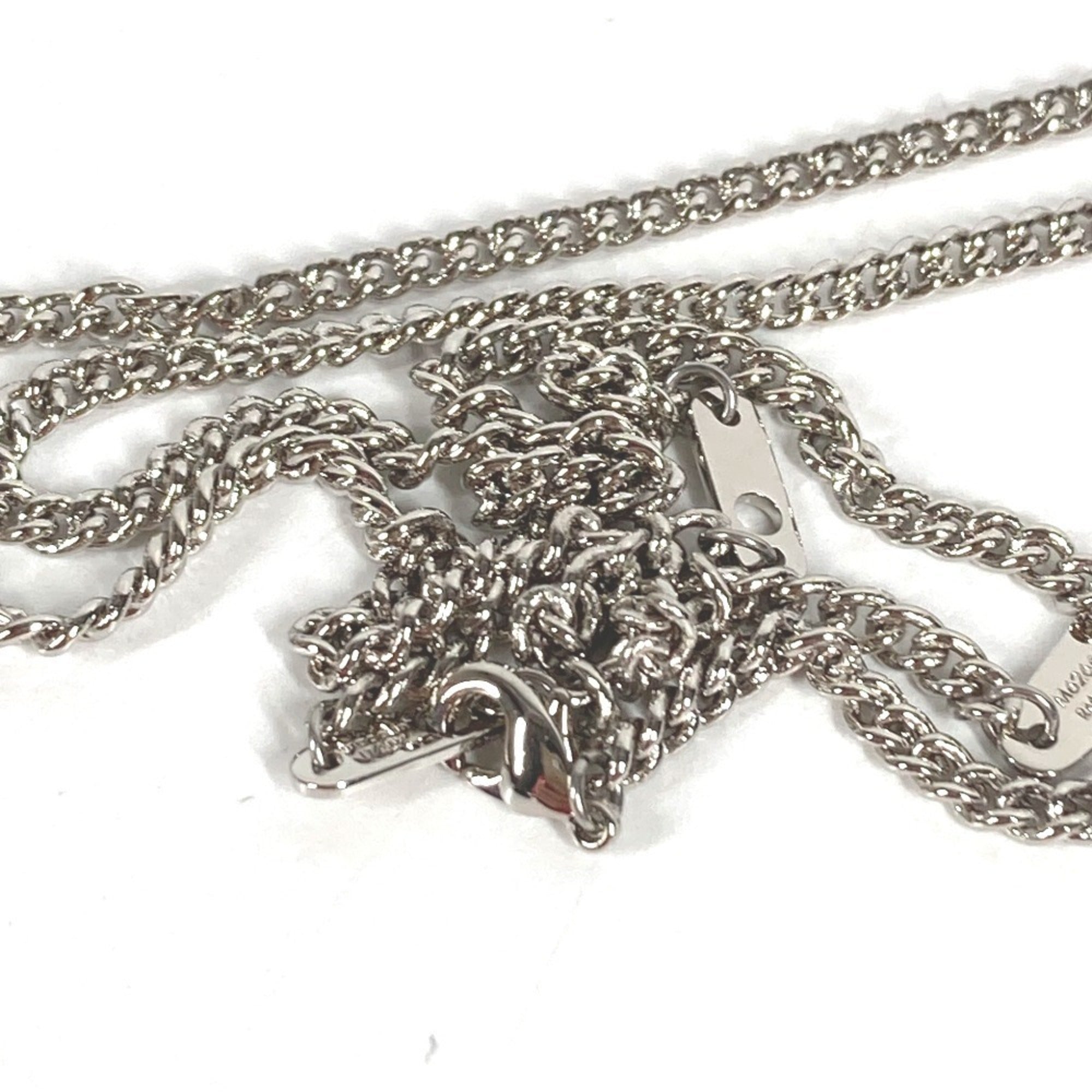 LOUIS VUITTON M62668 Collier LV Stone Tiger Eye Pendant Necklace, Accessory, Chain Metal, Men's, Women's, Silver — Like New