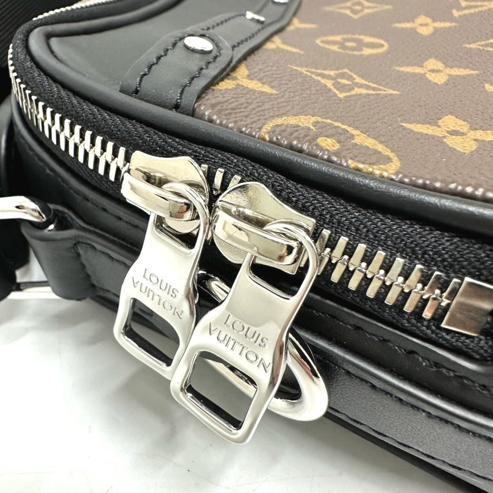 LOUIS VUITTON M46462 Monogram Macassar Biker Messenger Shoulder Bag in Canvas, Men's, Brown, Like New — Like New