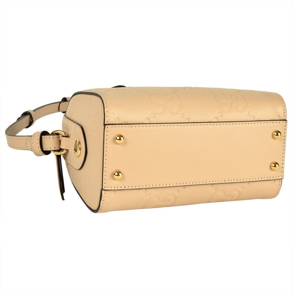 Gucci GG Super Mini 2-Way Handbag Guccissima Leather 790130 Beige — Like New