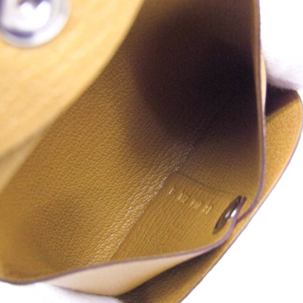 Hermes Bastia Women,Men Chevre Leather Coin Purse/coin Case Brown