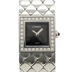 Chanel Matelassé Diamond H0489 Black Dial Women's Watch — Good