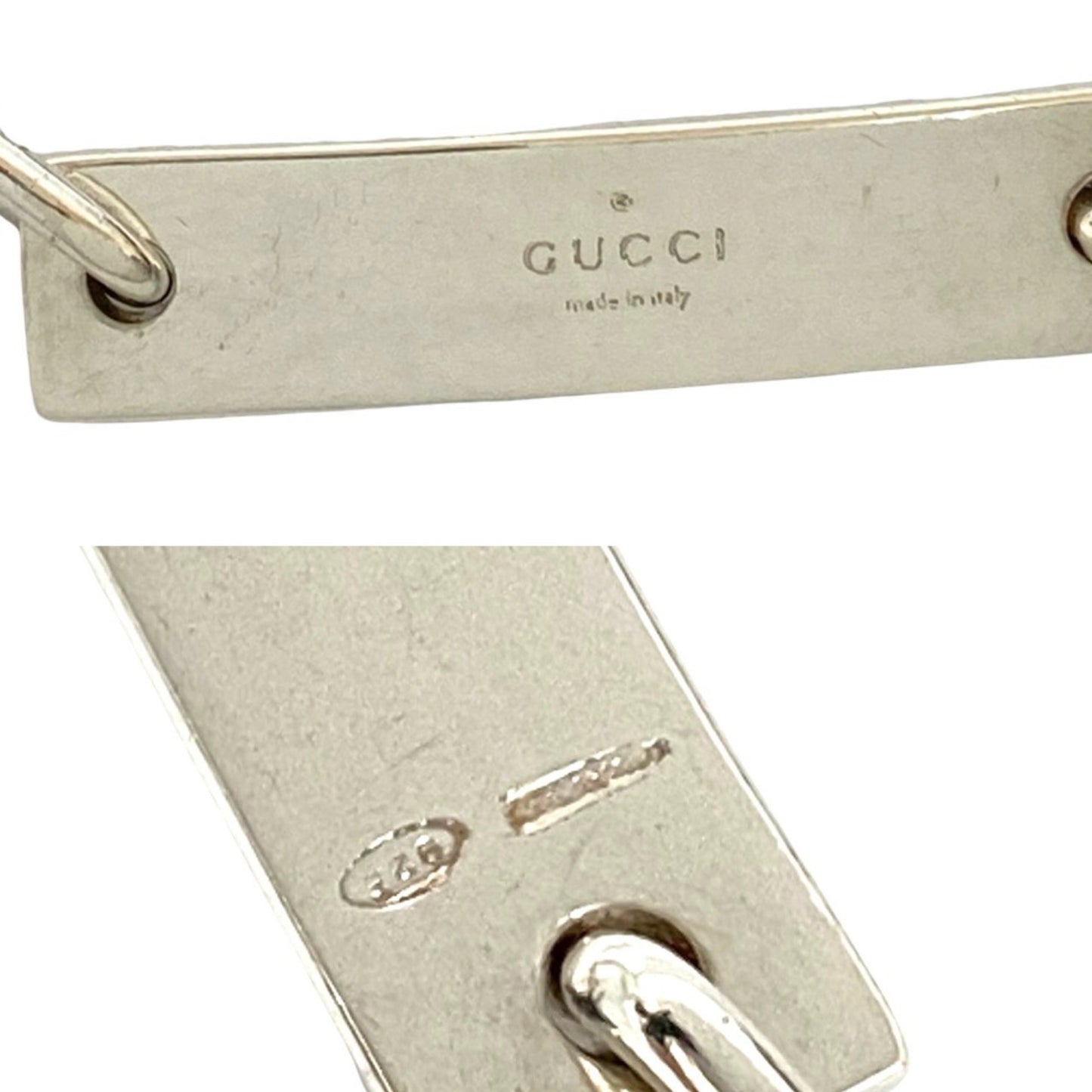 GUCCI ID Plate Logo Silver 925 Chain Bracelet/Bangle for Men and Women 44932