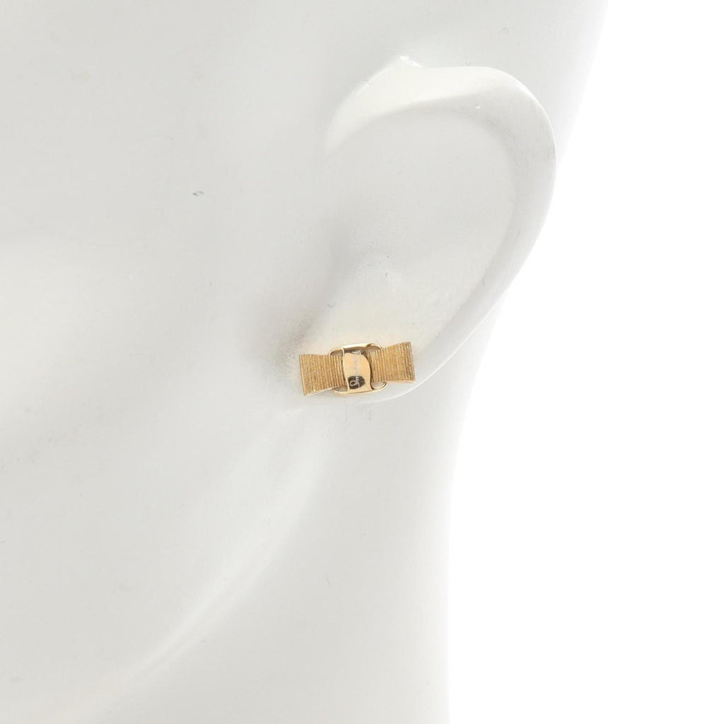 Salvatore Ferragamo Vara Ribbon Earrings, Gold Plated, Women's, 76 0546