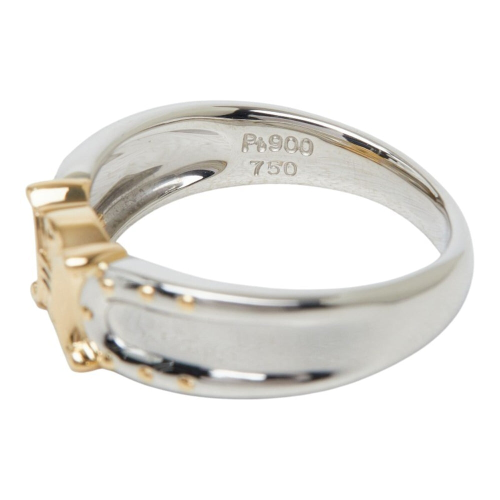Celine Pt900 Platinum 18KYG Yellow Gold Macadam Logo Design Ring - Women's CELINE 1 — Like New