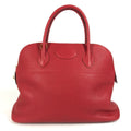 HERMES Bolide 35 2-Way Shoulder Bag, Tote Handbag, Taurillon Clemence Leather, Women's, Rouge Red