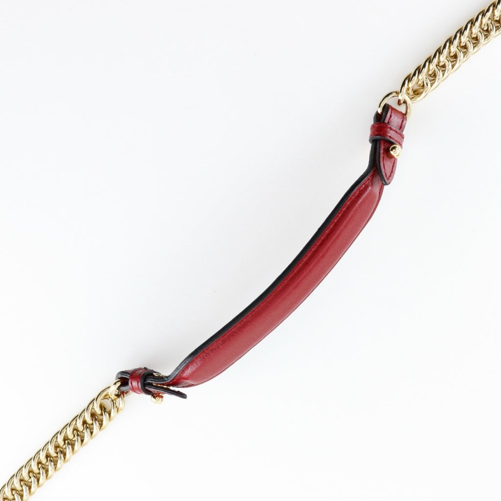 FENDI Canai Shoulder Bag 8M0381 17 Calf Red Flap Mini Women's