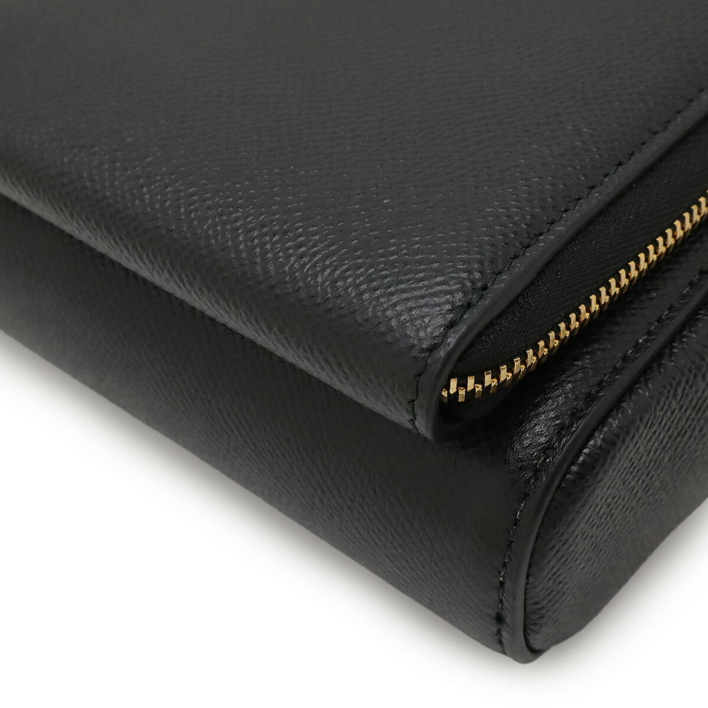 Christian Dior Caro Double Pouch Shoulder Bag in Black Leather (S7431UBAE900U)