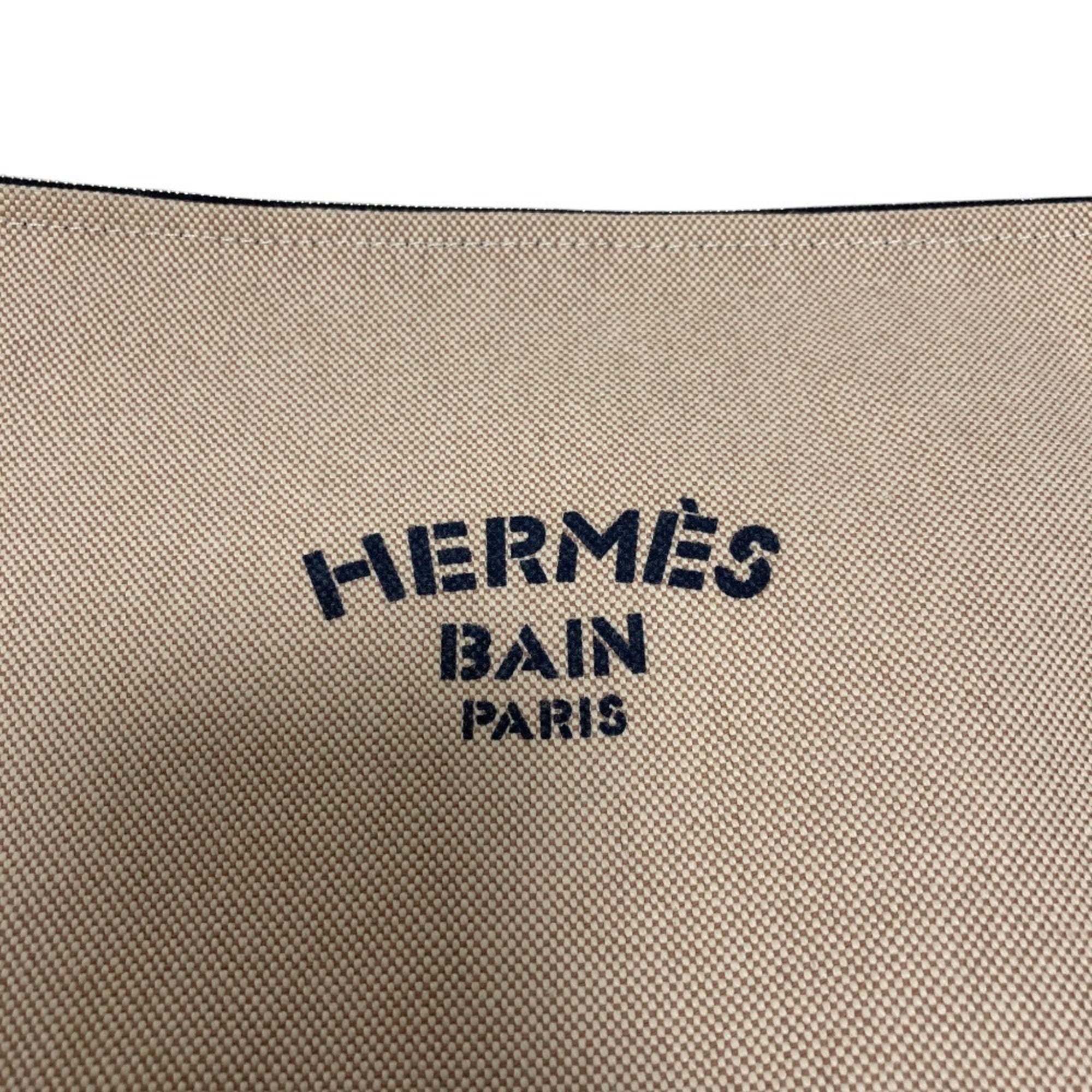 HERMES New Yachting GM Canvas Flat Pouch, Beige, Men's & Women's — Like New
