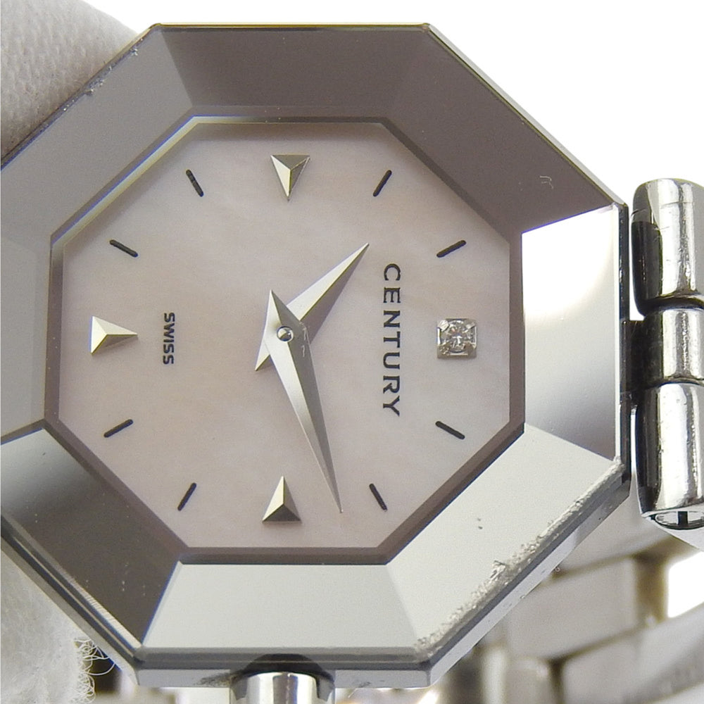 Century Time Gem Women's Watch, 1-Diamond, Stainless Steel, Quartz, Analog, White Mother-of-Pearl Dial — Good